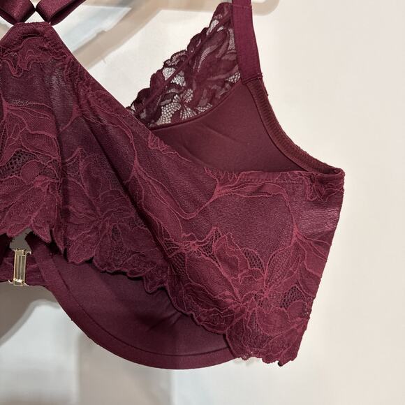 NWT Auden Red Laced Push-Up Plunge Coverage Underwire Bra Size 46DDD - Picture 7 of 11